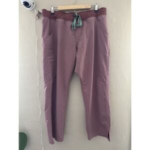 Figs Womens Kade Cargo Scrub Pants Size XL Petite Mauve Pink Medical Uniform
